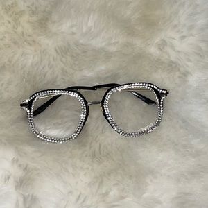 Round Rhinestone UV400 Protection Sunglasses
